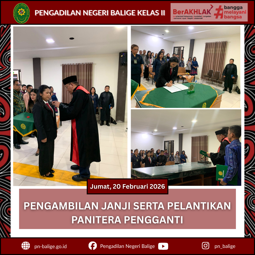 PENGAMBILAN JANJI SERTA PELANTIKAN PANITERA PENGGANTI PENGAMBILAN JANJI SERTA PELANTIKAN PANITERA PENGGANTI